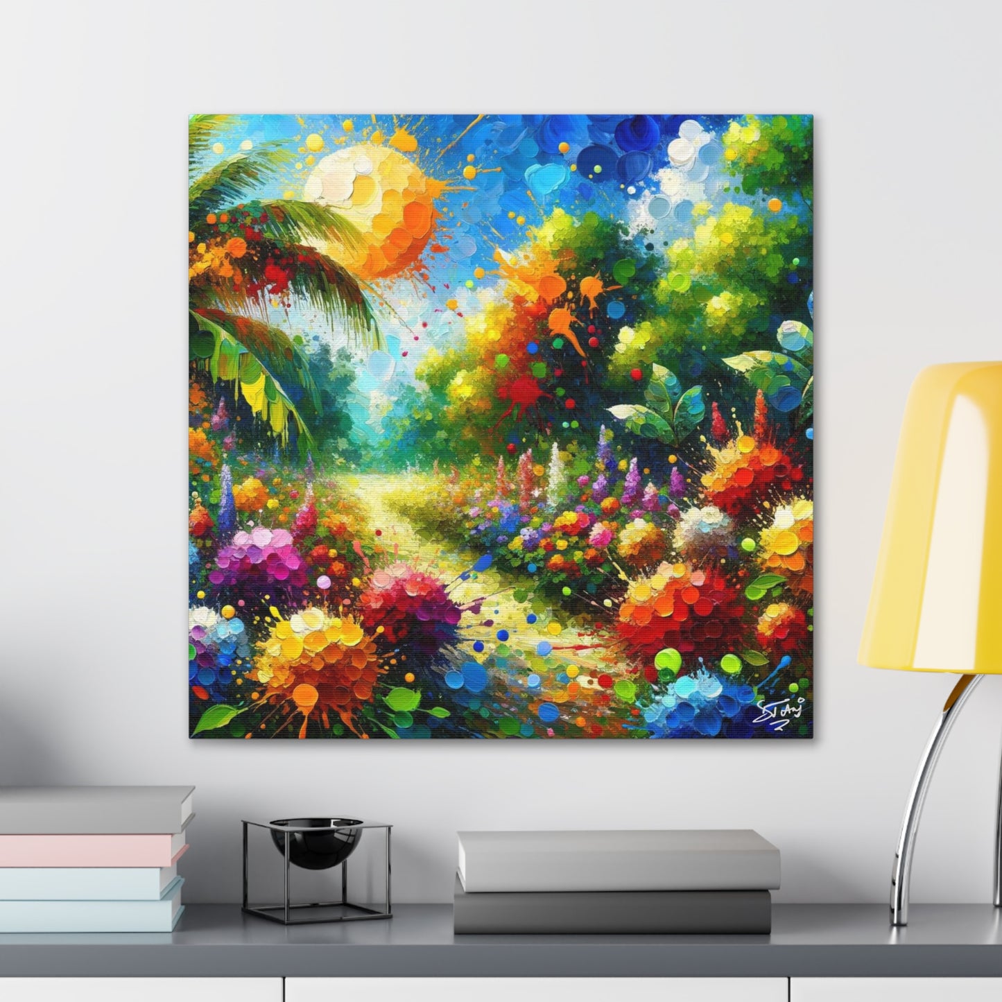 Art Print of Caribbean Flora & Fauna, Oil Finish, West Indian Art, Canvas Gallery Wraps