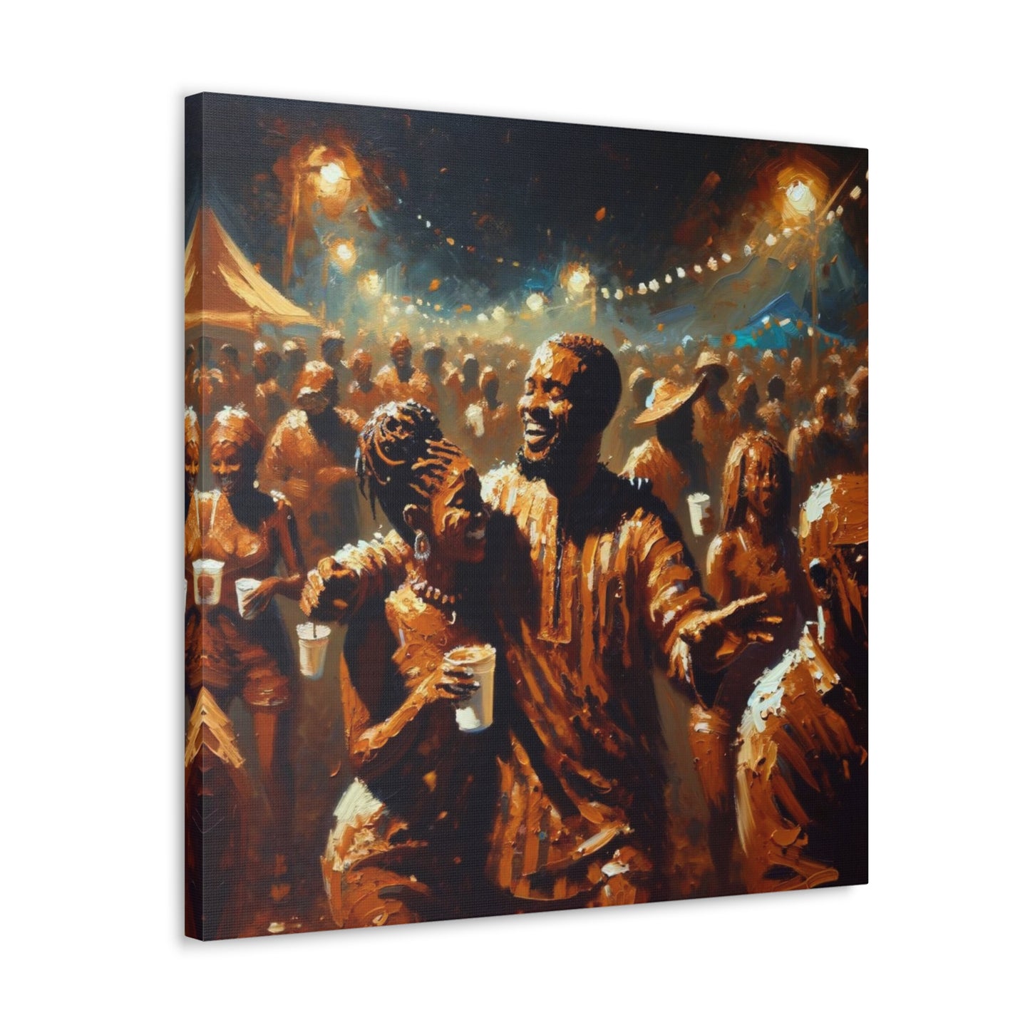 Art Print of Jouvert Morning, Afro-Caribbean Couple#8, Oil Finish, West Indian Ethnicity, Cultural, Heritage, Canvas Gallery Wraps