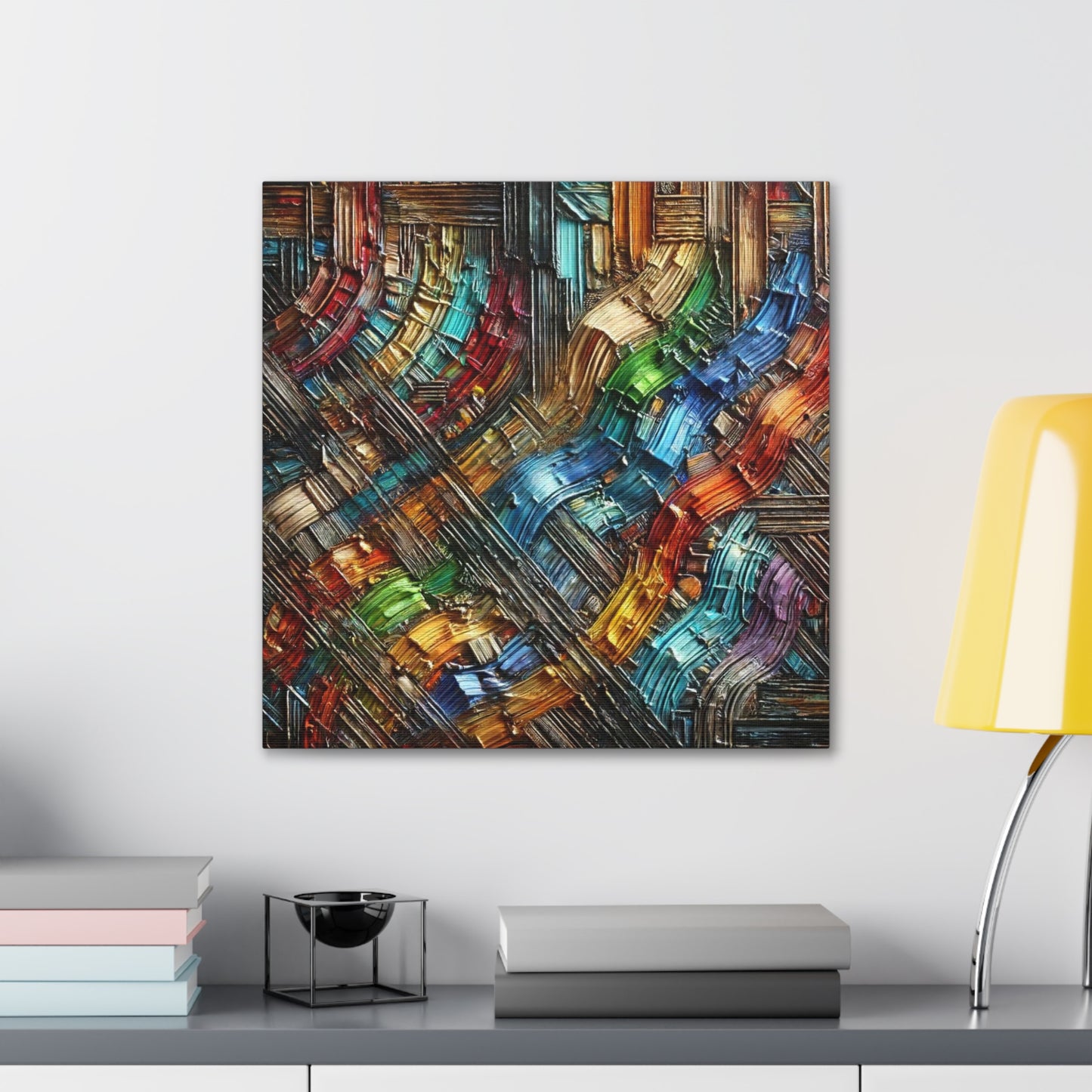 Art Print, African Print, Black Power, Abstract Oil Finish, Unity, One Love, Canvas Gallery Wrap