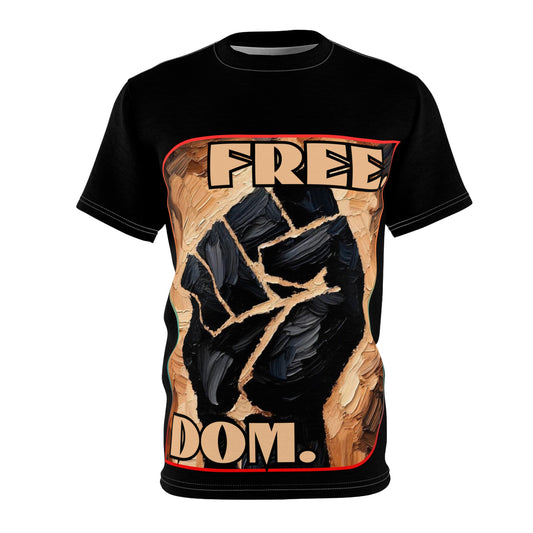 Unisex Cut & Sew Tee (AOP), "FREE.DOM."