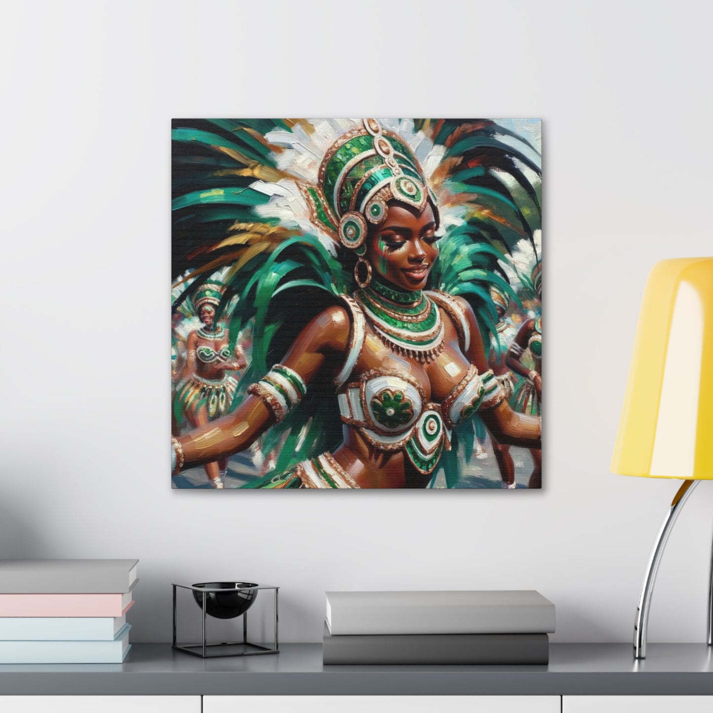 Art Print, Trini Masquerader, Carnival, Oil Finish, West Indian Ethnicity, Cultural, Heritage, Afro Caribbean Woman, Canvas Gallery Wrap