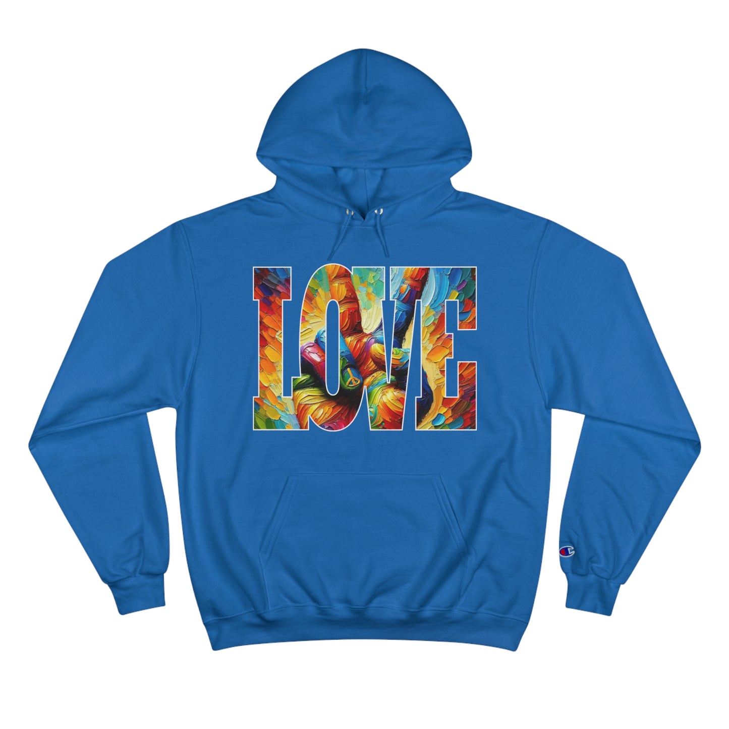 Champion Hoodie, "Peace & Love" Inclusion, Anti-Racism, Racial Justice, One Love, Unity, Diversity, Immigrant Outsiders, Caribbean Culture, FashionWithPurpose, ConsciousClothing, Cultural Identity, Black Inspiration Empowerment