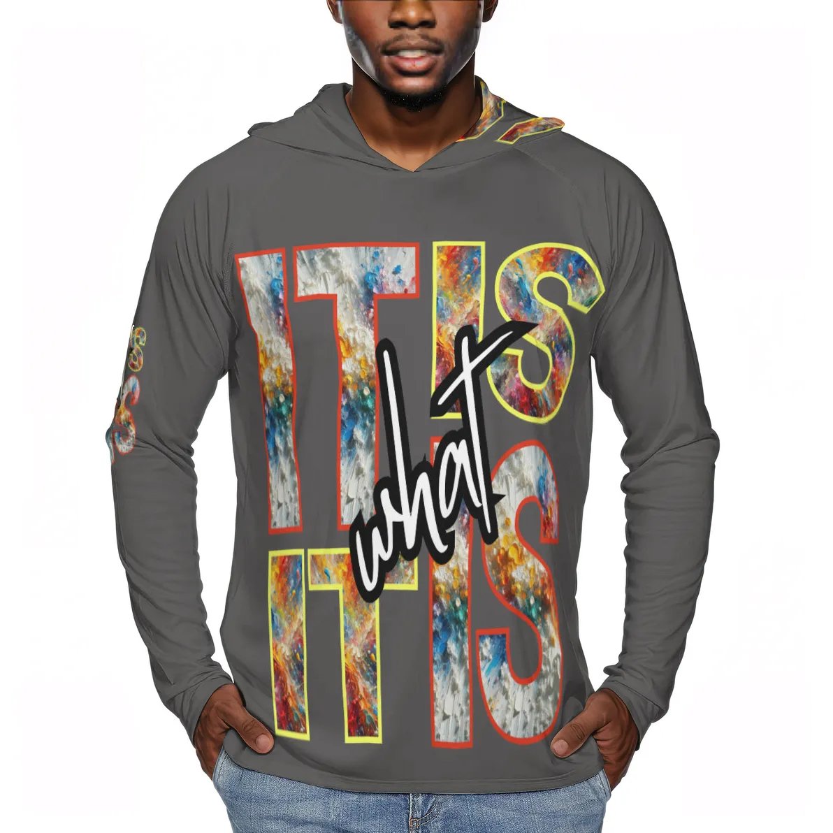 Men's Sun Protection Long Sleeve Hoodie | "It Is What It Is"