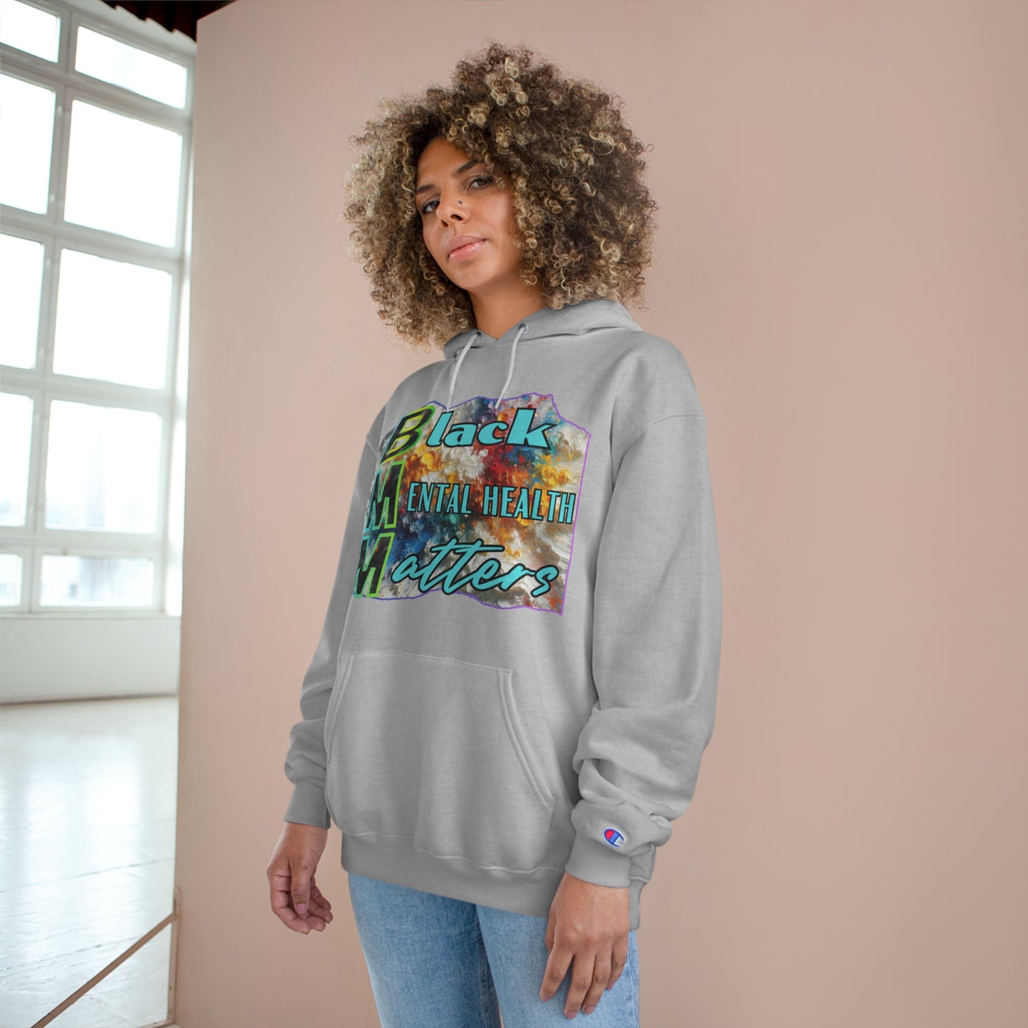 Champion Hoodie, "Black Mental Health Matters" Inclusion, Anti-Racism, Racial Justice, One Love, Unity, Diversity, Immigrant Outsiders, Caribbean Culture, FashionWithPurpose, ConsciousClothing, Cultural Identity, Black Inspiration Empowerment