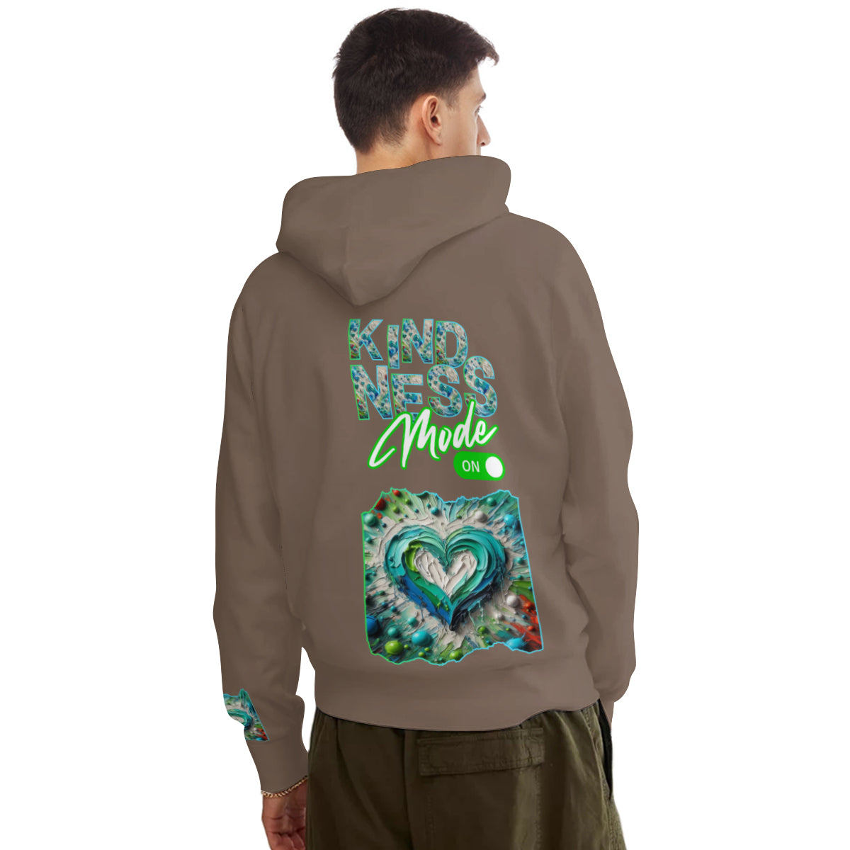 Men's Adult Hoodie Set with Double-Layer Hood "Kindness Mode: On"