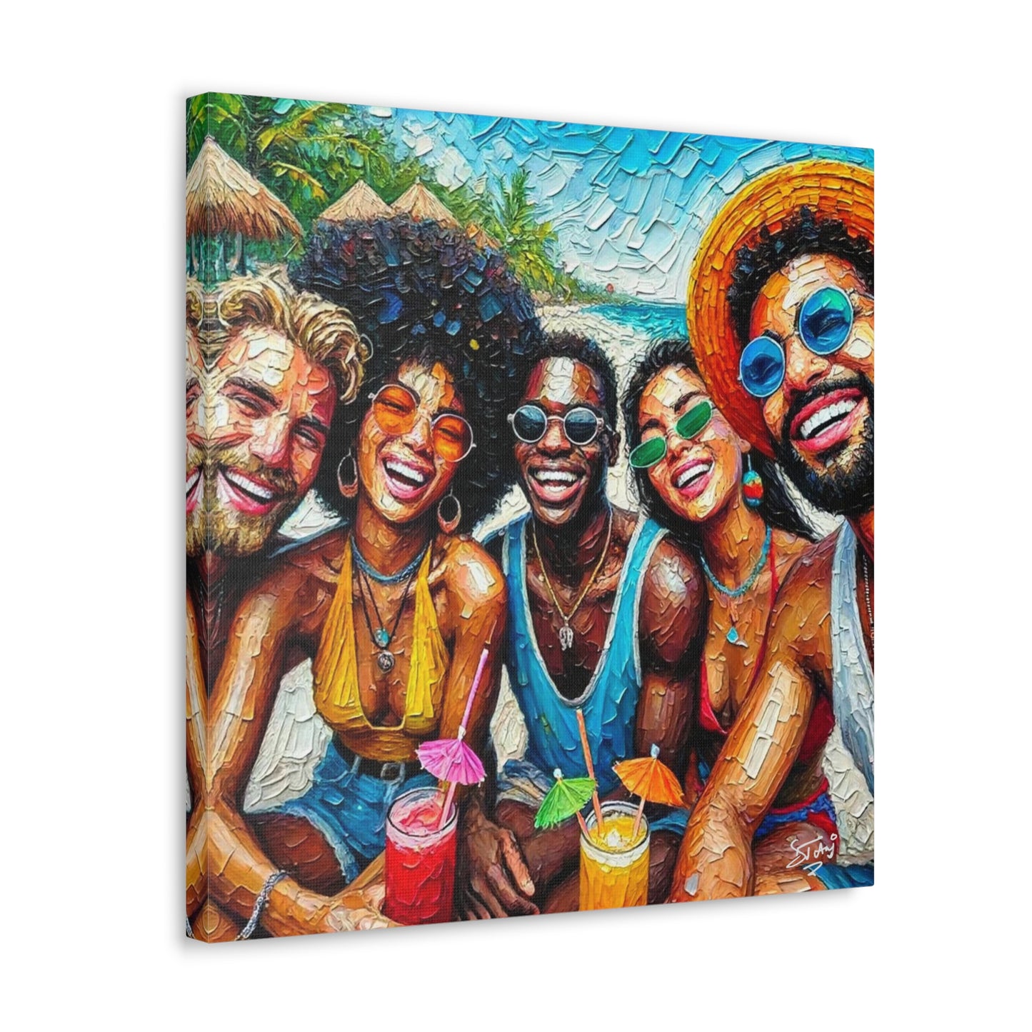 Art Print, Caribbean People, "Melting Pot" Oil Finish, West Indian Ethnicity, Cultural, Heritage, Abstract, Canvas Gallery Wrap