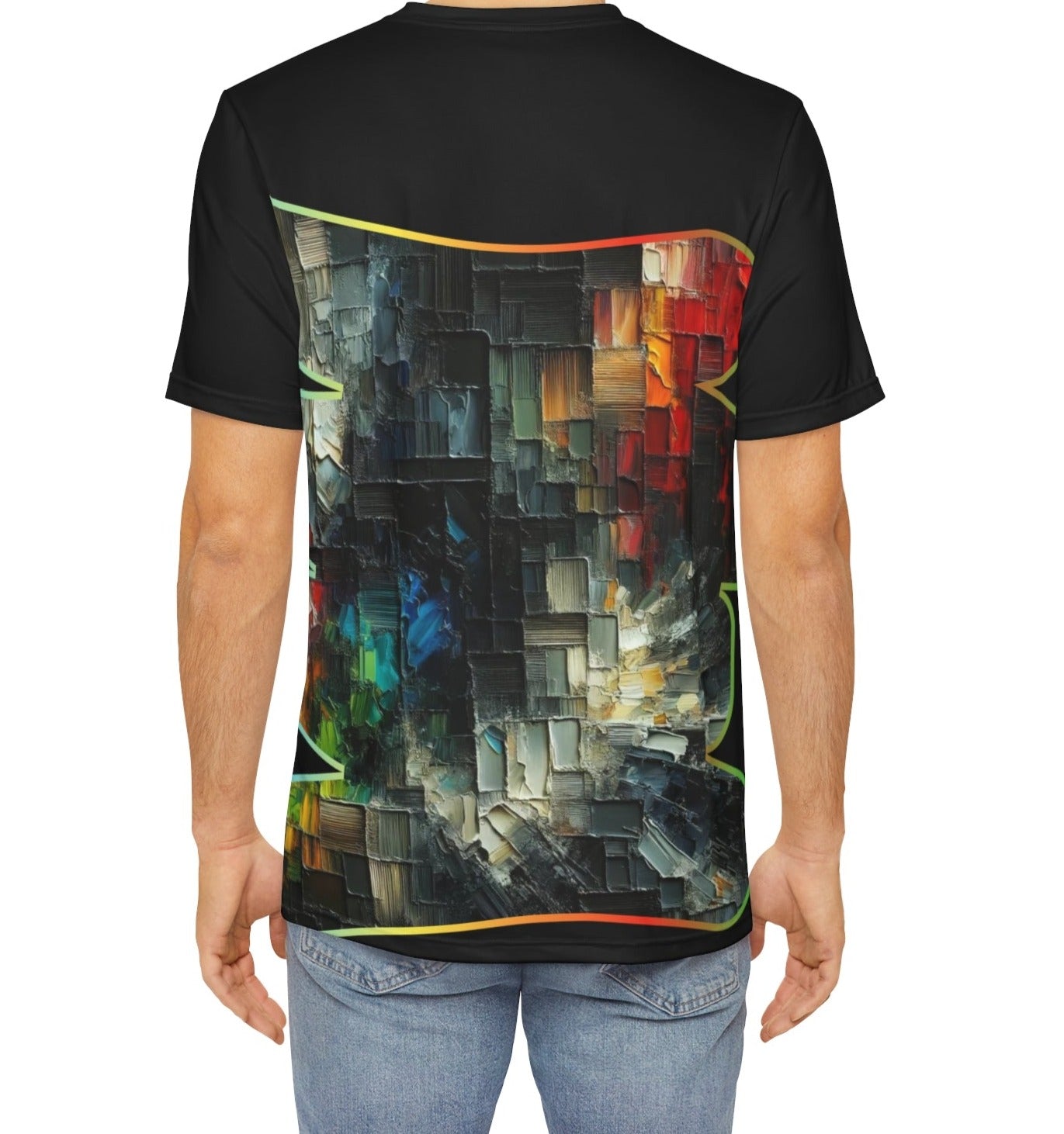 Men's Brushed Polyester Short Sleeve Tee (AOP), Abstract Print