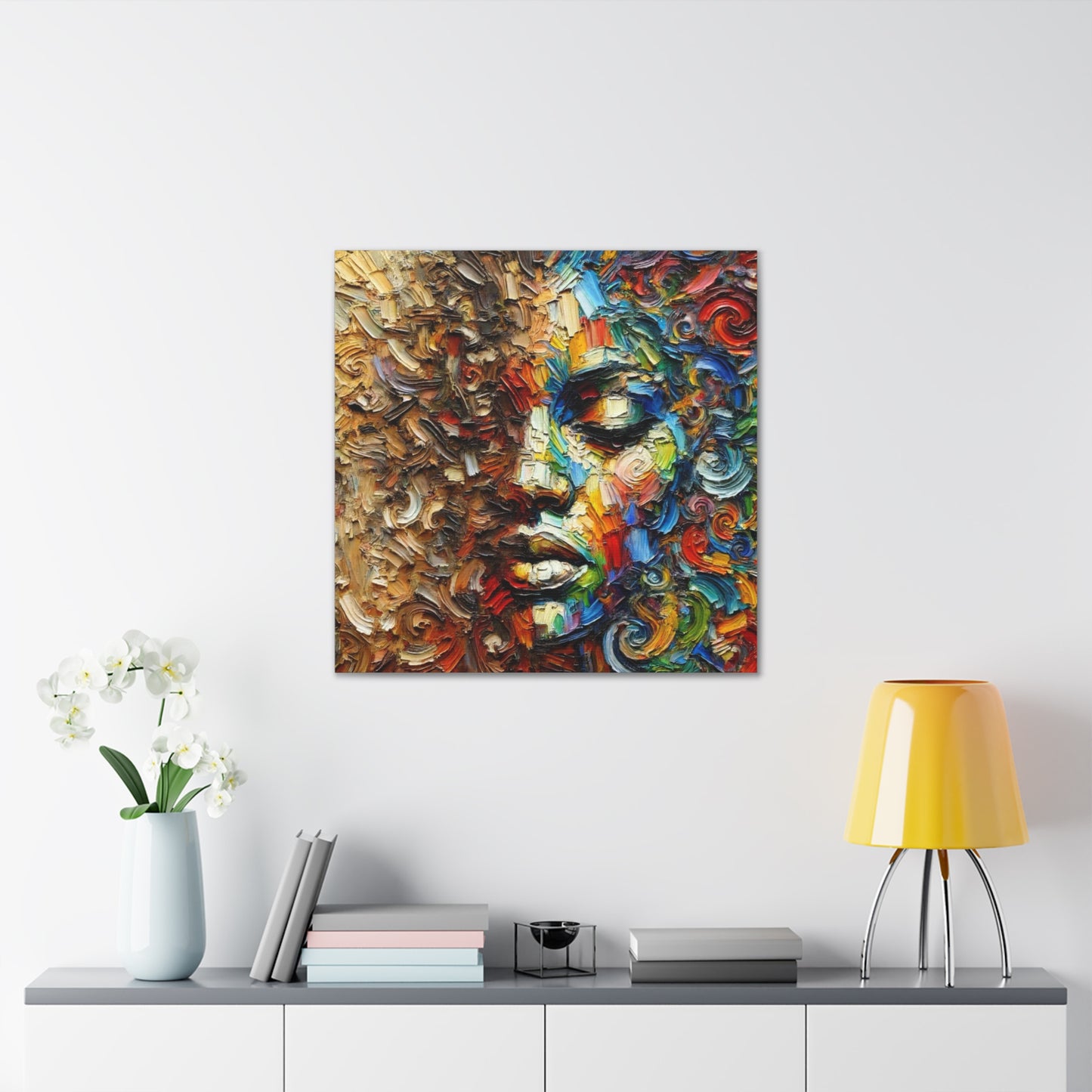 Art Print, African Woman "In Abstraction," Black Roots, Oil Finish, Unity, One Love, Abstract, Canvas Gallery Wrap