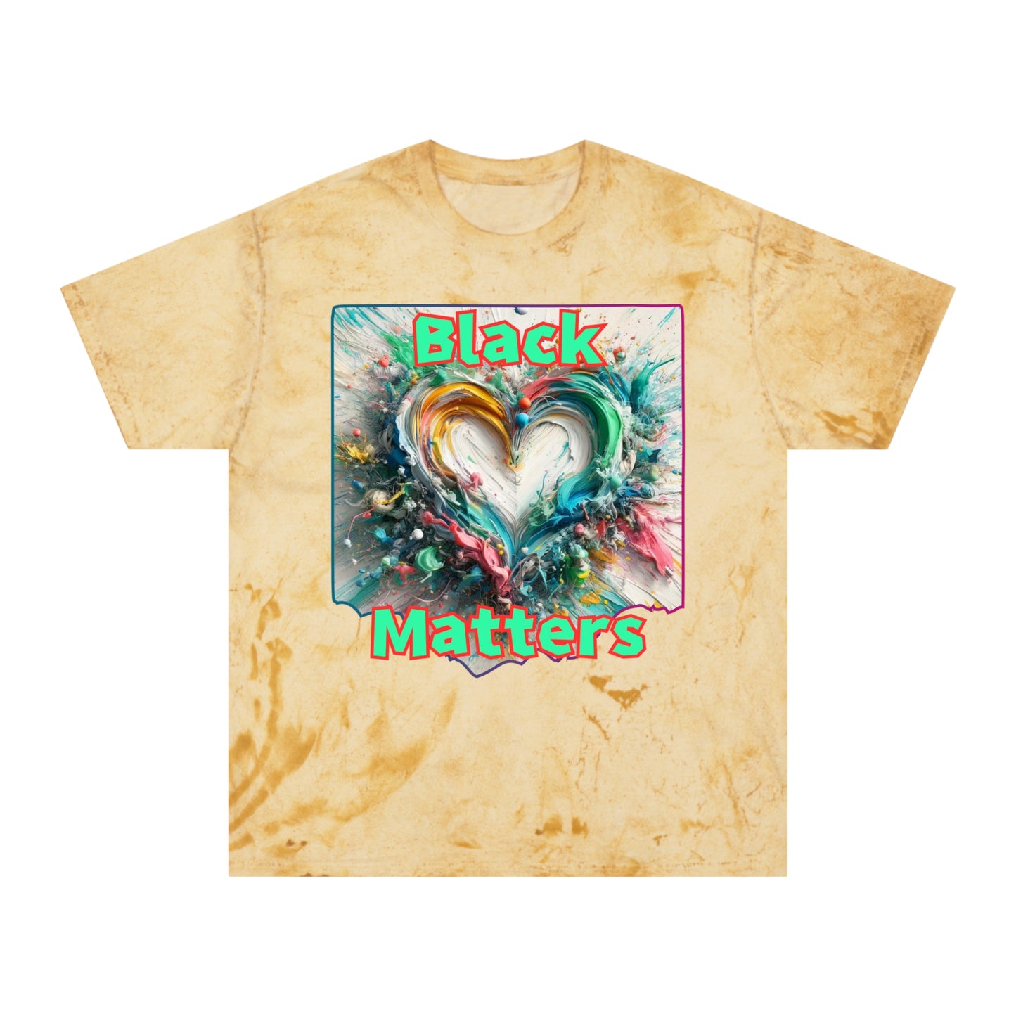 Unisex Color Blast T-Shirt "Black Love Matters" Anti-Racism, Black Consciousness, Black Pride, One Love, Inclusion Diversity, Immigrant Outsiders, FashionWithPurpose, Conscious Clothing, Cultural Identity, Black Inspiration Empowerment