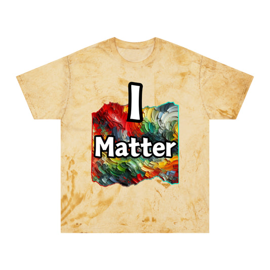 Unisex Color Blast T-Shirt "I Matter" Anti-Racism, Black Consciousness, Black Pride, One Love, Inclusion Diversity, Immigrant Outsiders, FashionWithPurpose, Conscious Clothing, Cultural Identity, Black Inspiration Empowerment