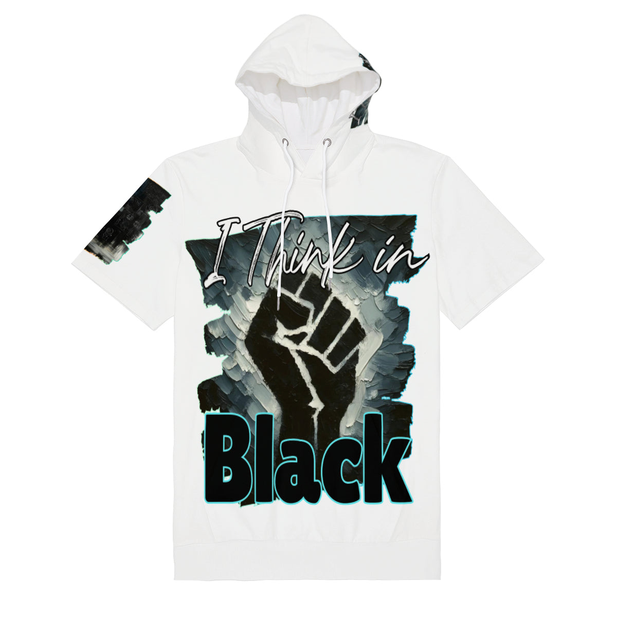 Men’s Cotton Hooded T-Shirt "I Think in Black"