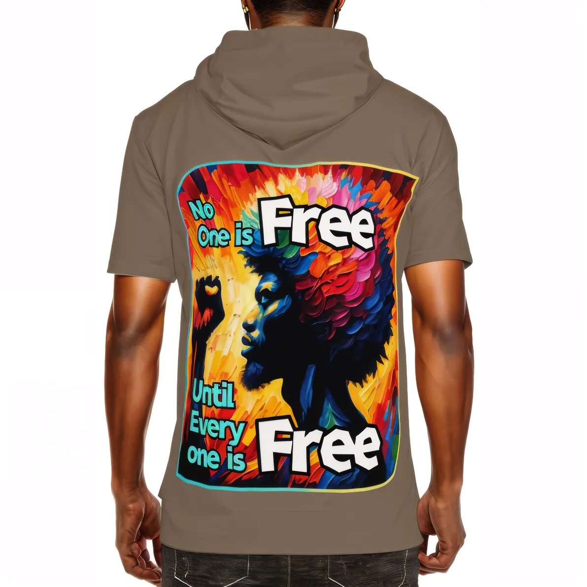 Men’s Cotton Hooded T-Shirt "The Function Of Freedom"