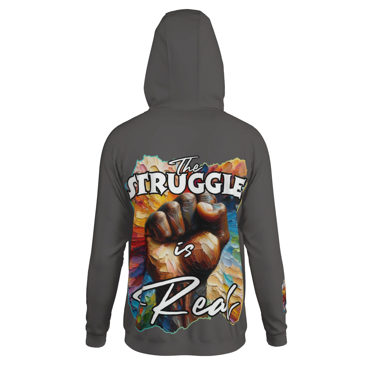 Men's Lightweight Zip Up Hoodie | Polyester "Don't Stop, The Struggle is Real"