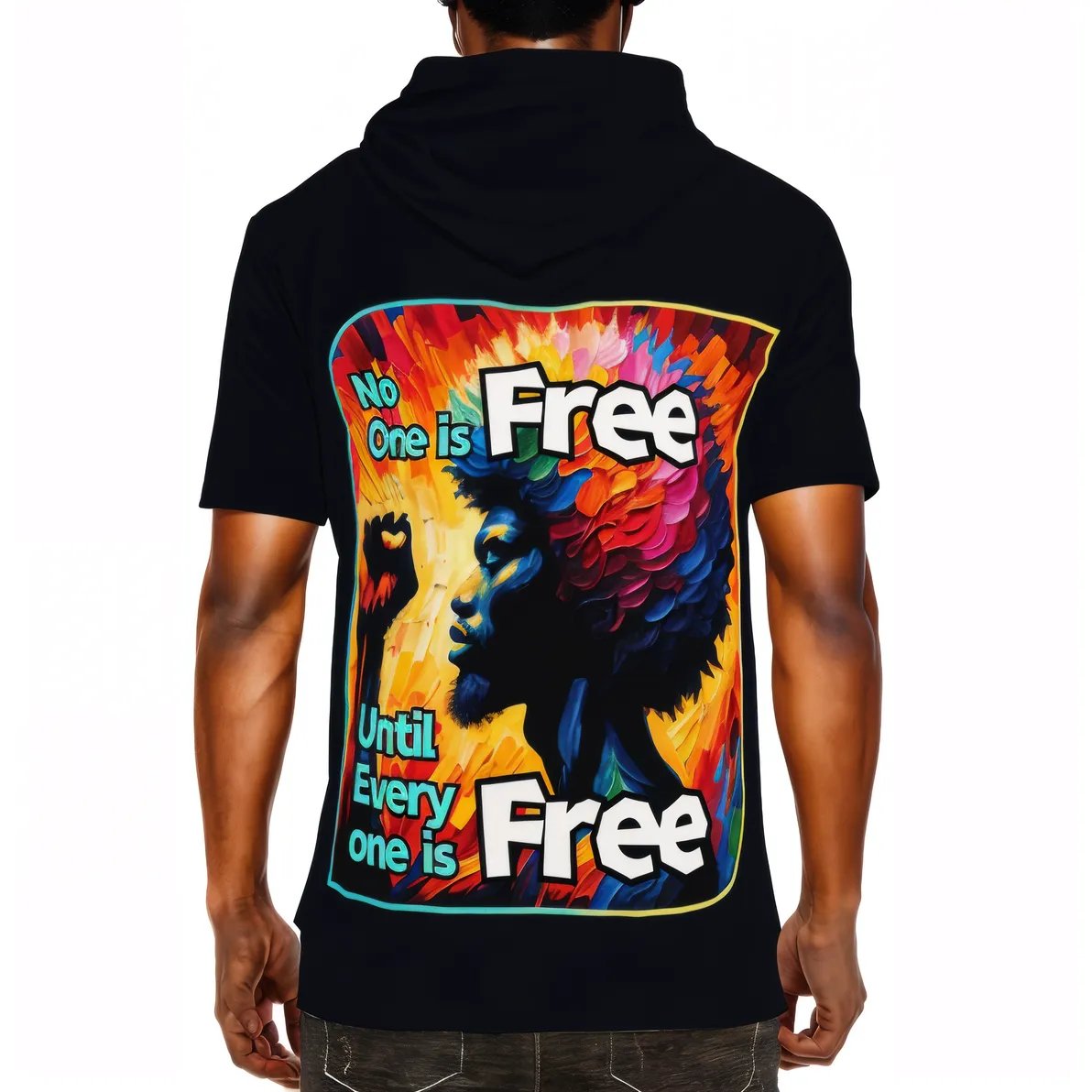 Men’s Cotton Hooded T-Shirt "The Function Of Freedom"