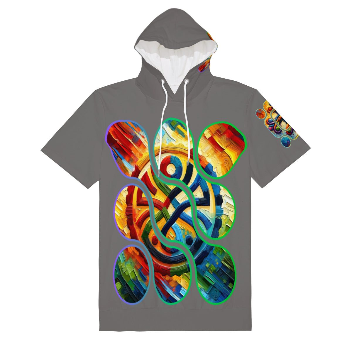 Men’s Cotton Hooded T-Shirt "Unity Abstract Print"