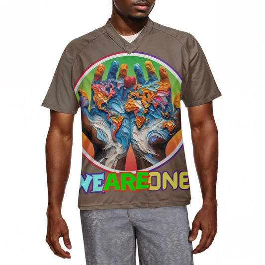 Men's V-Neck Polyester T-Shirt "We Are One"