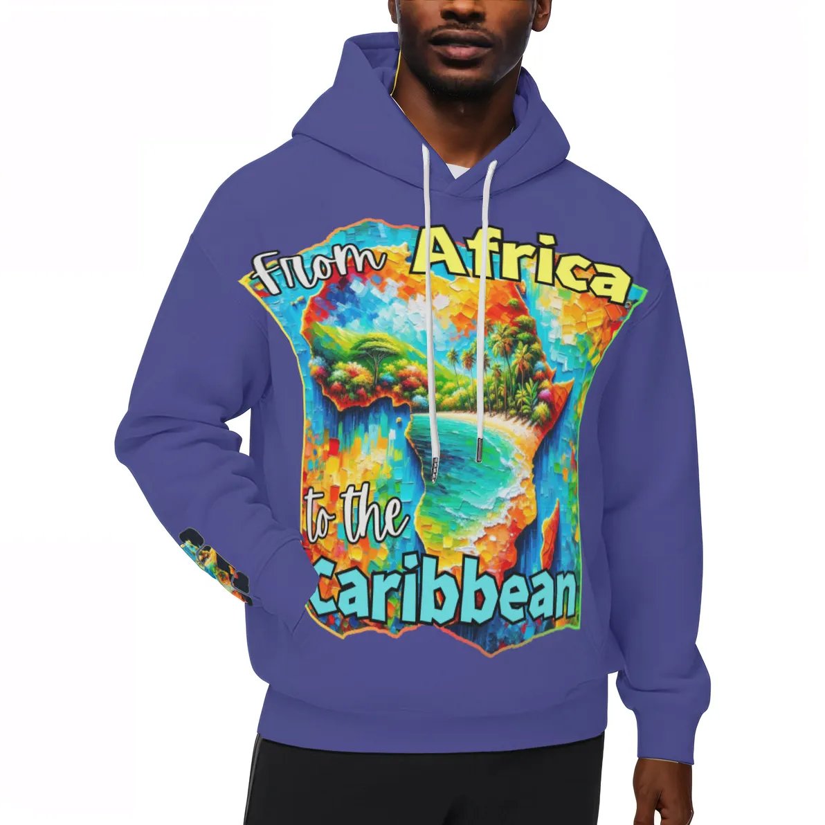 Men’s Plush Fleece Lined Hoodie "From Africa to the Caribbean"