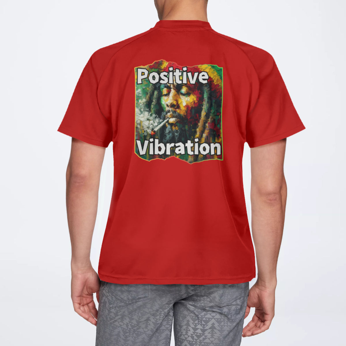 Men's V-Neck Polyester T-Shirt "Positive Vibration"