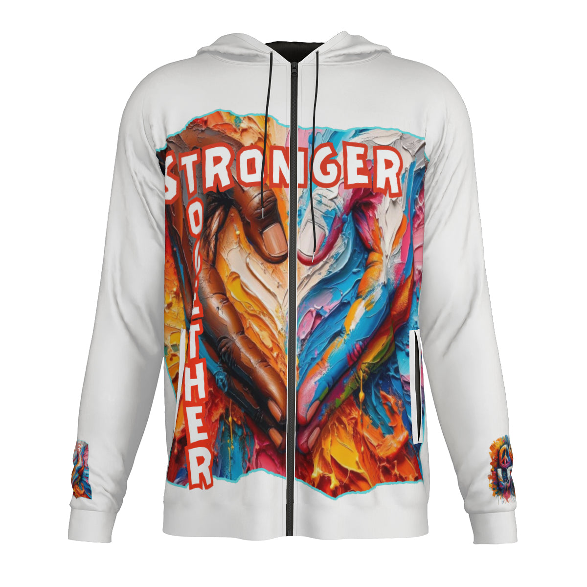 Men's Lightweight Zip Up Hoodie | Polyester "Stronger Together"