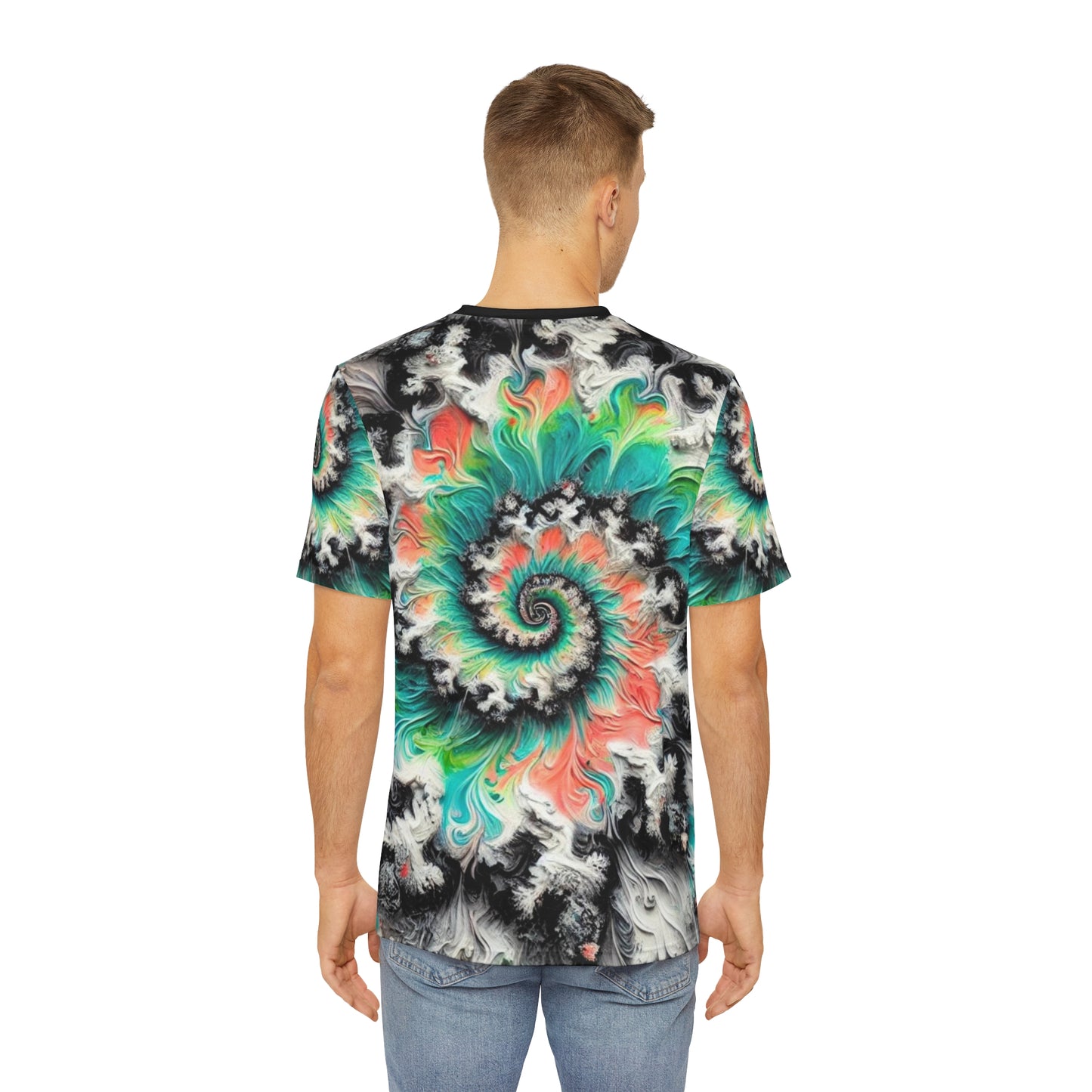 Men's Brushed Polyester Short Sleeve Tee (AOP), Tie-Dye Pattern