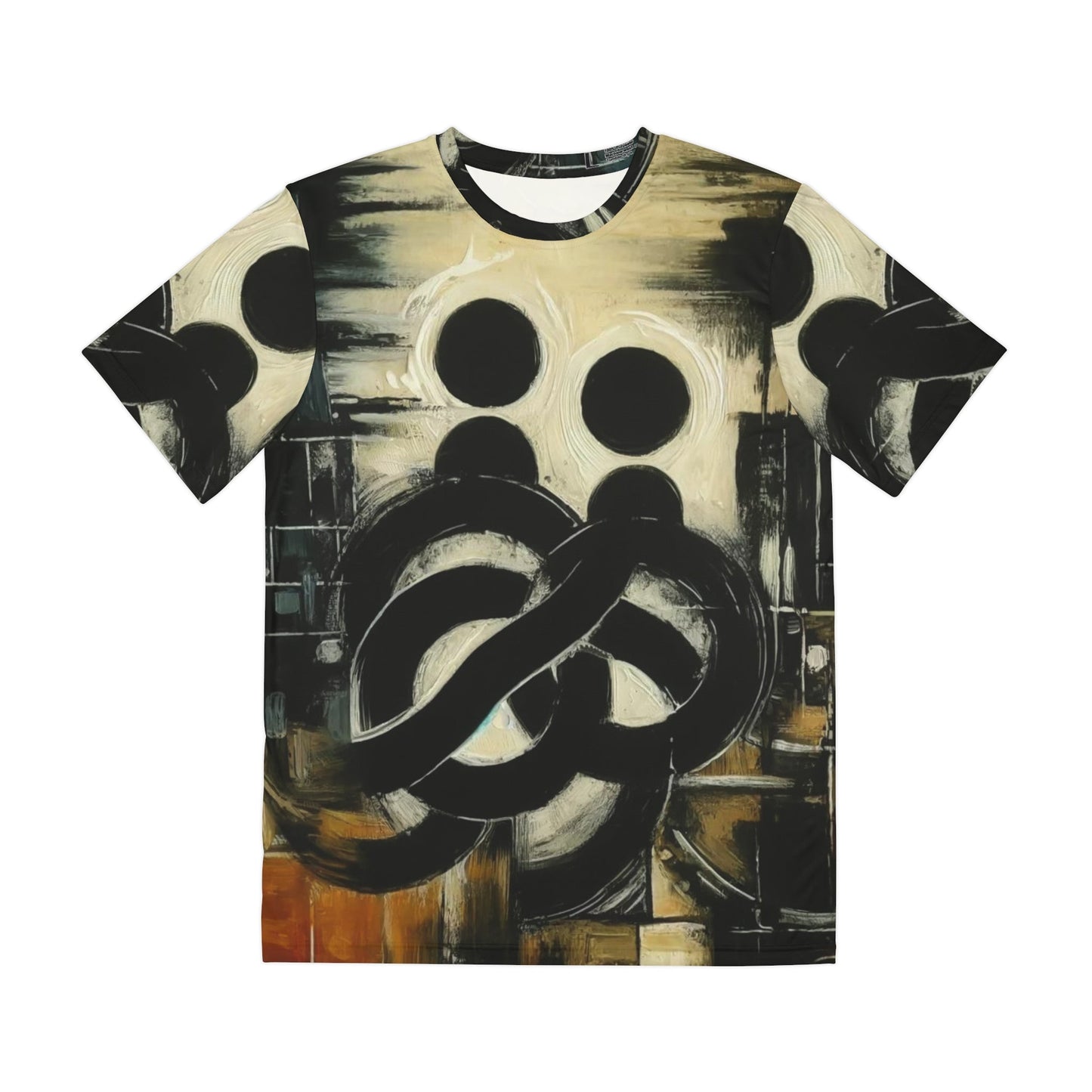 Men's Brushed Polyester Short Sleeve Tee (AOP), "Abstract African Print"