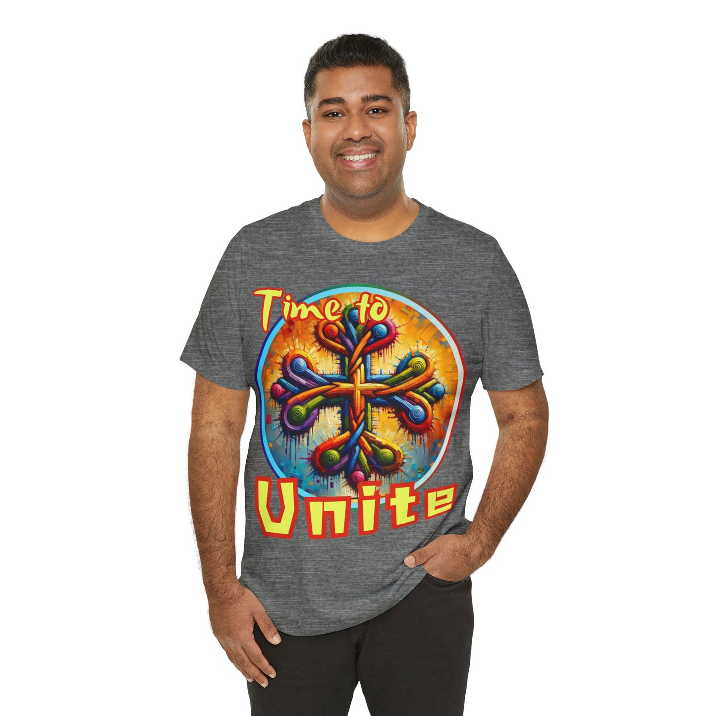 Unisex Jersey Short Sleeve Tee, "Time to Unite" Self-Awareness, Unity, Inclusion, Anti-Racism, One Love, Inclusion, DEI, Diversity