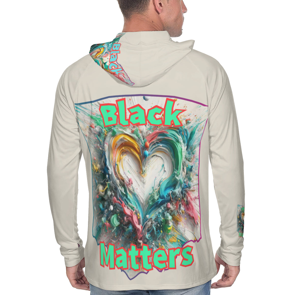 Men's Sun Protection Long Sleeve Hoodie | "Black Love Matters"