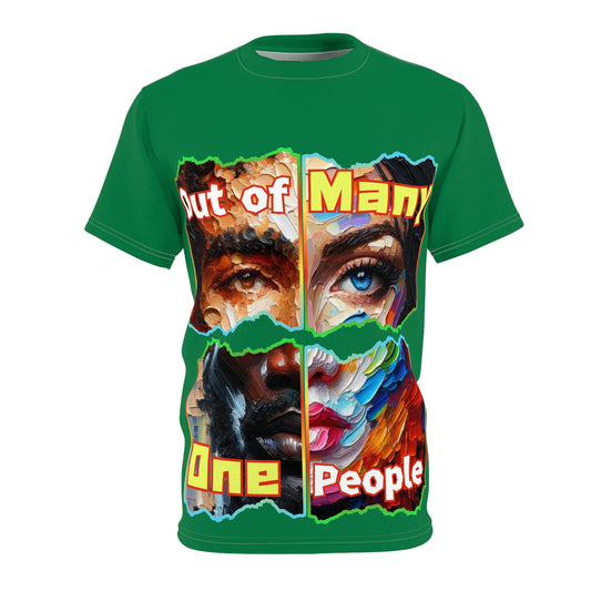 Unisex Cut & Sew Tee (AOP), "Out of Many One People"