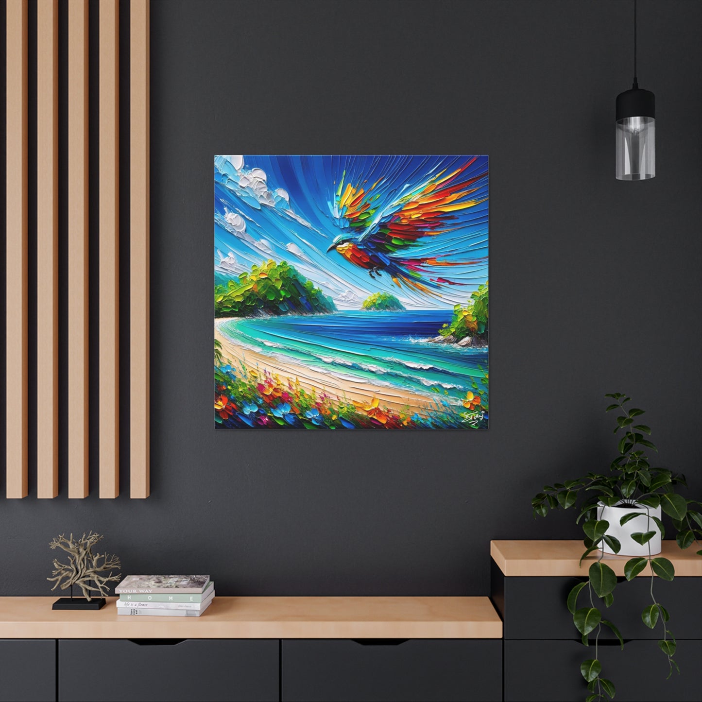 Art Print of Tropical Bird, West Indian Art, Canvas Gallery Wraps