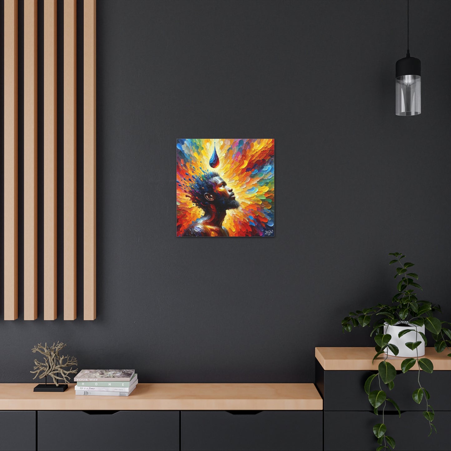 Art Print, Afro-Caribbean Man, "One Drop" Oil Finish, West Indian Ethnicity, Cultural, Heritage, Abstract, Canvas Gallery Wrap