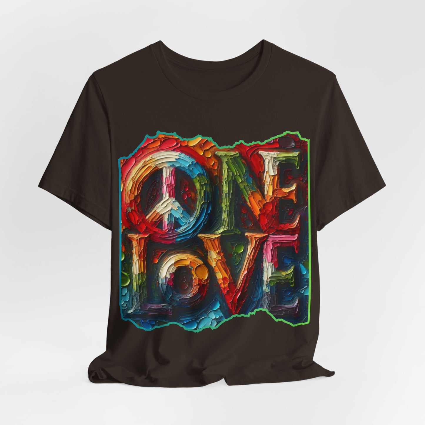 Unisex Jersey Short Sleeve Tee, "One Love" Imposter Syndrome, Mental Wellness, Stress Relief, Self-Awareness, Unity, Inclusion, Anti-Racism, One Love, Inclusion, DEI, Diversity