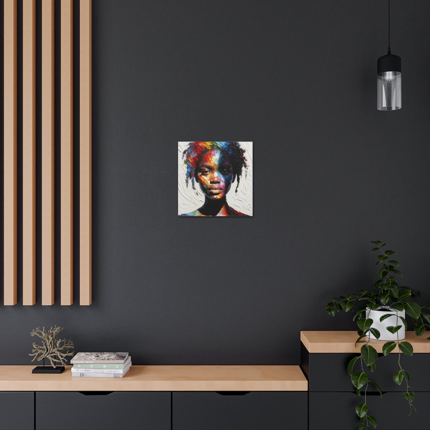 Art Print, Afro-Caribbean Woman, Oil Finish, West Indian Ethnicity, Cultural, Heritage, Semi-Abstract, Canvas Gallery Wrap