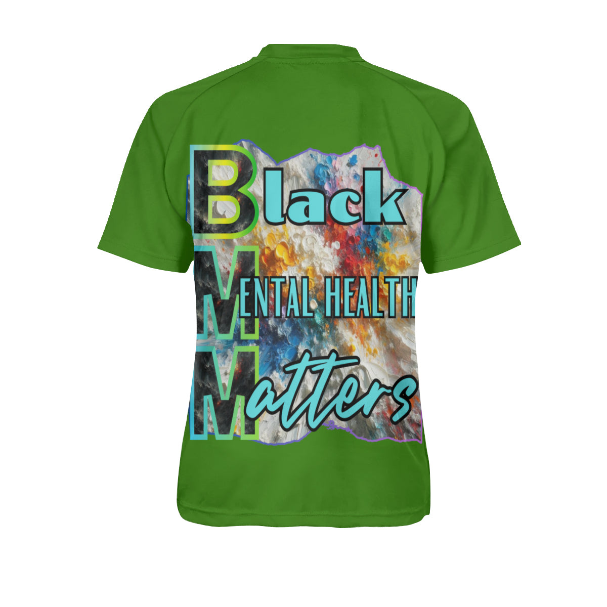 Men's V-Neck Polyester T-Shirt "Black Mental Health Matters"