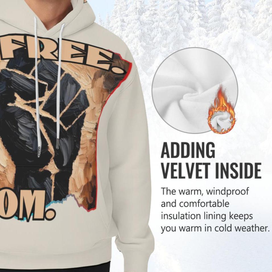 Men’s Plush Fleece Lined Hoodie "Freedom"