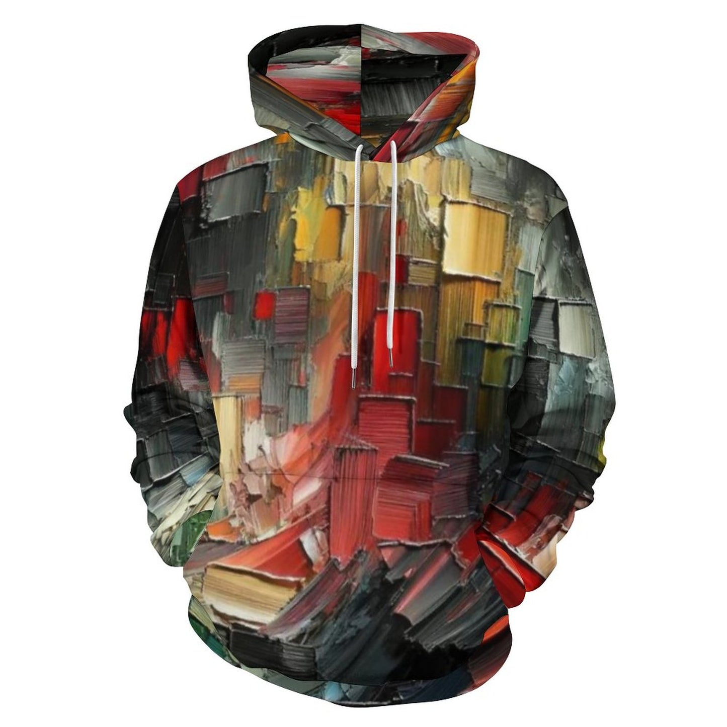 Unisex Soft Polyester Custom Hoodie (Abstract Multi-Color Print)