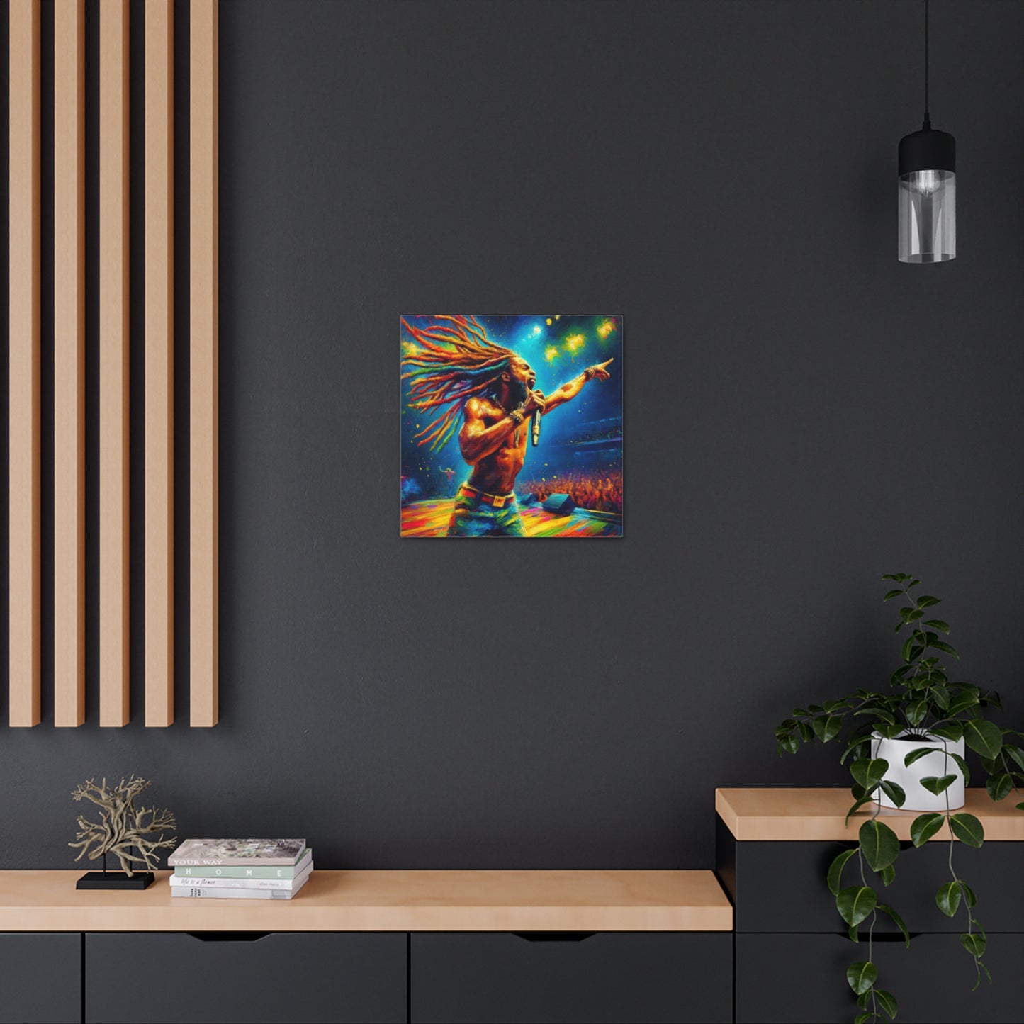 Art Print, Soca Artist, Oil Finish, West Indian Ethnicity, Cultural, Heritage, Semi-Abstract, Canvas Gallery Wrap