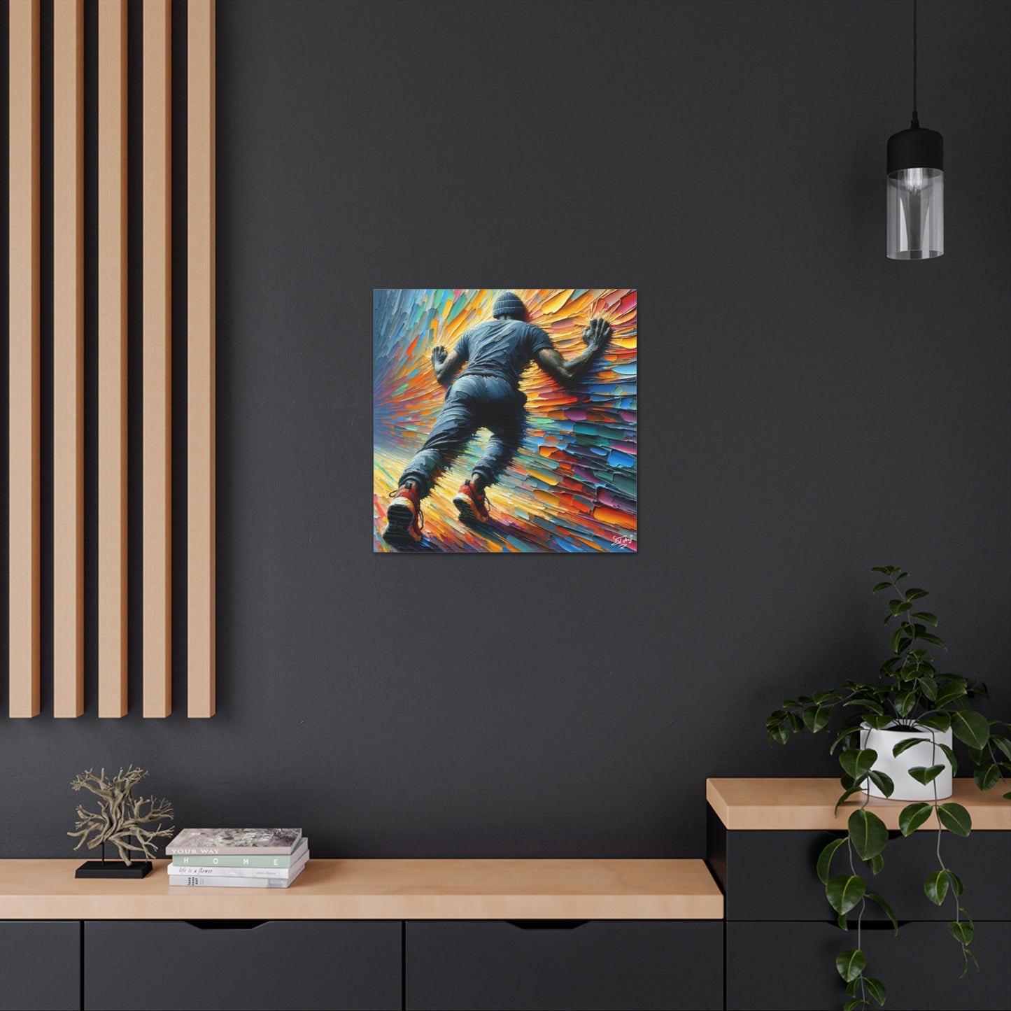 Art Print, Afro-Caribbean Man "The Resistance," Oil Finish, West Indian Ethnicity, Cultural, Heritage, Semi-Abstract, Canvas Gallery Wrap