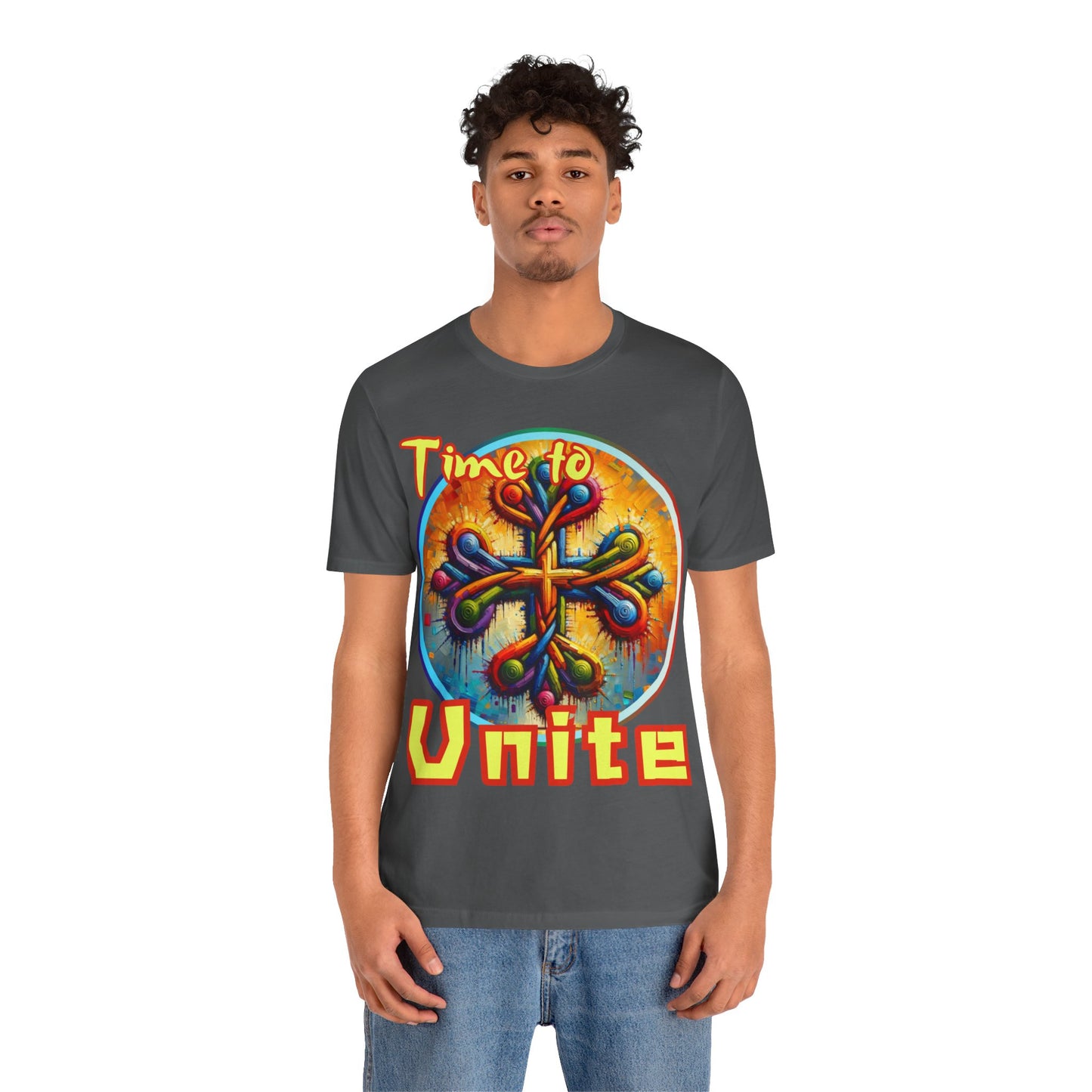 Unisex Jersey Short Sleeve Tee, "Time to Unite" Self-Awareness, Unity, Inclusion, Anti-Racism, One Love, Inclusion, DEI, Diversity