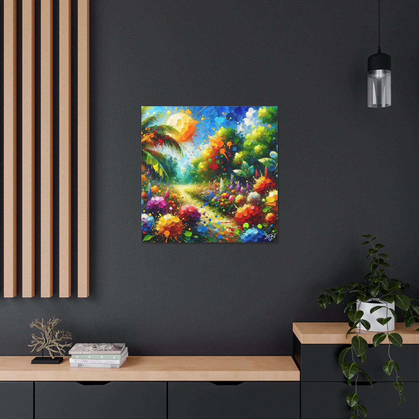 Art Print of Caribbean Flora & Fauna, Oil Finish, West Indian Art, Canvas Gallery Wraps