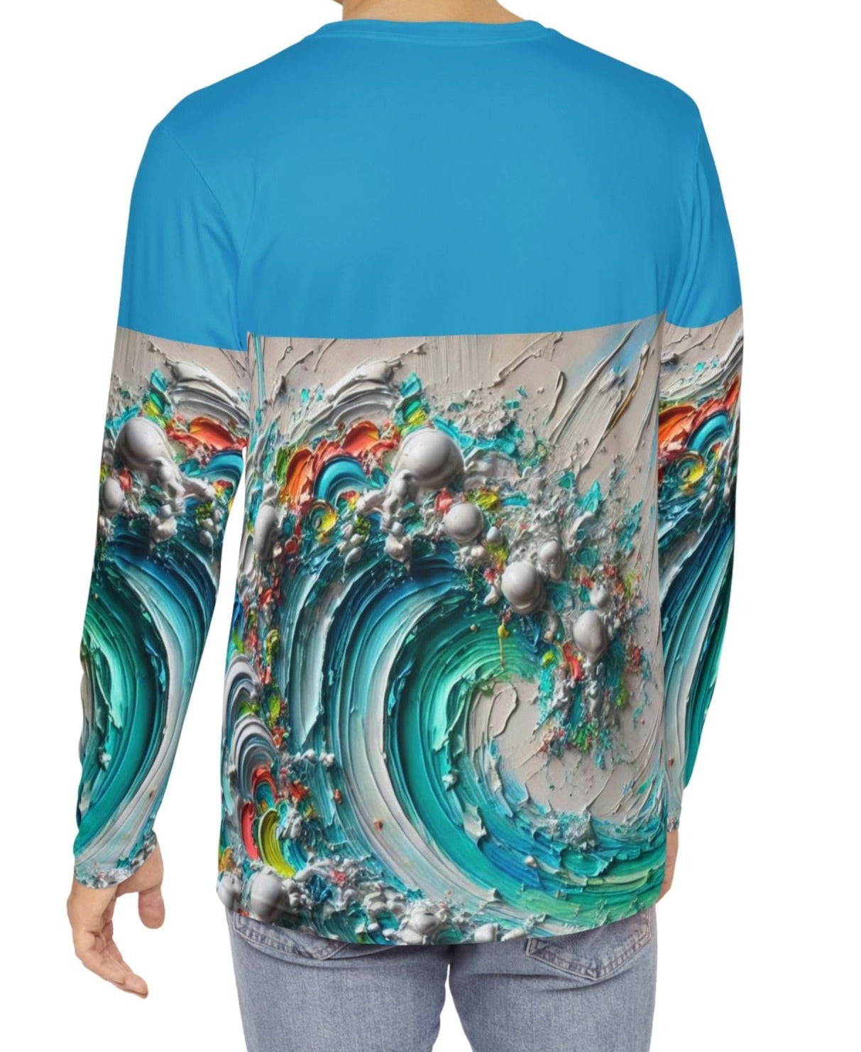 Men's Brushed Polyester Long Sleeve Shirt (AOP) Abstract Paint Print