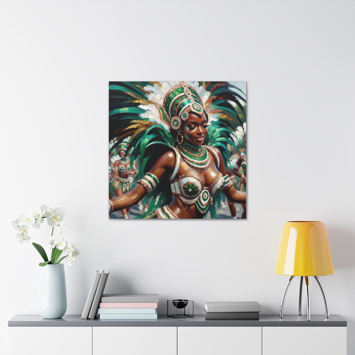 Art Print, Trini Masquerader, Carnival, Oil Finish, West Indian Ethnicity, Cultural, Heritage, Afro Caribbean Woman, Canvas Gallery Wrap