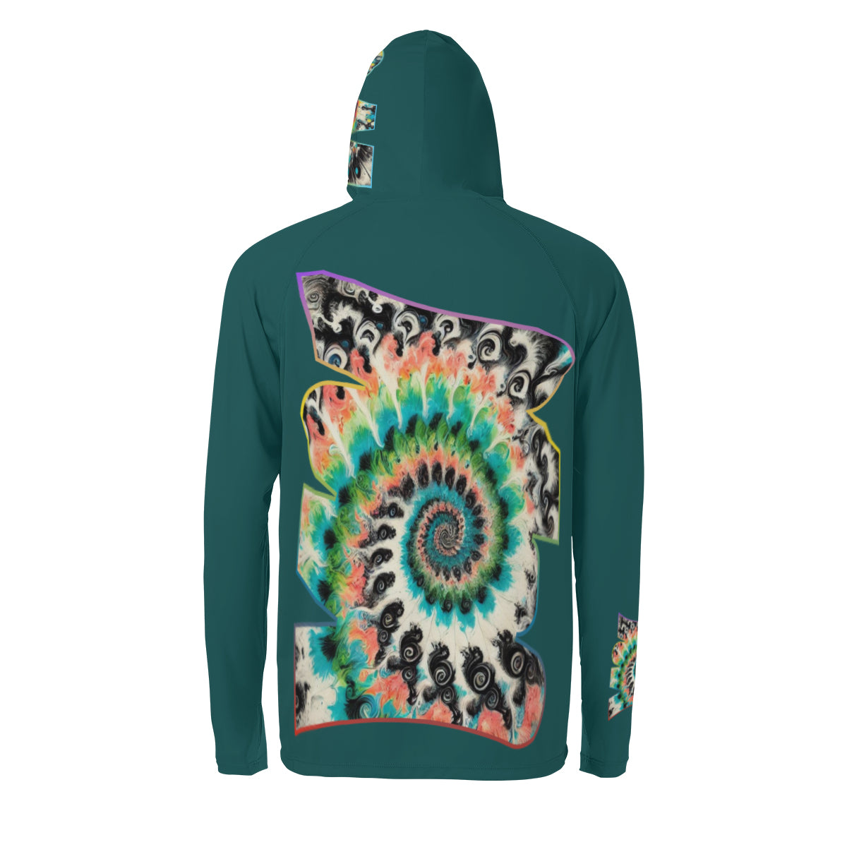 Men's Sun Protection Long Sleeve Hoodie "Abstract Tie-Dye"