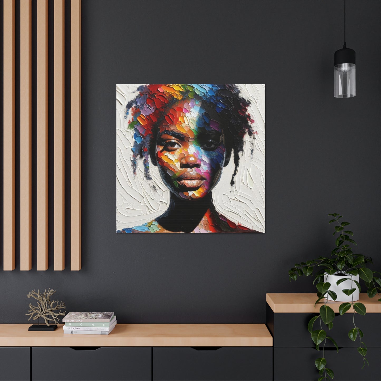 Art Print, Afro-Caribbean Woman, Oil Finish, West Indian Ethnicity, Cultural, Heritage, Semi-Abstract, Canvas Gallery Wrap