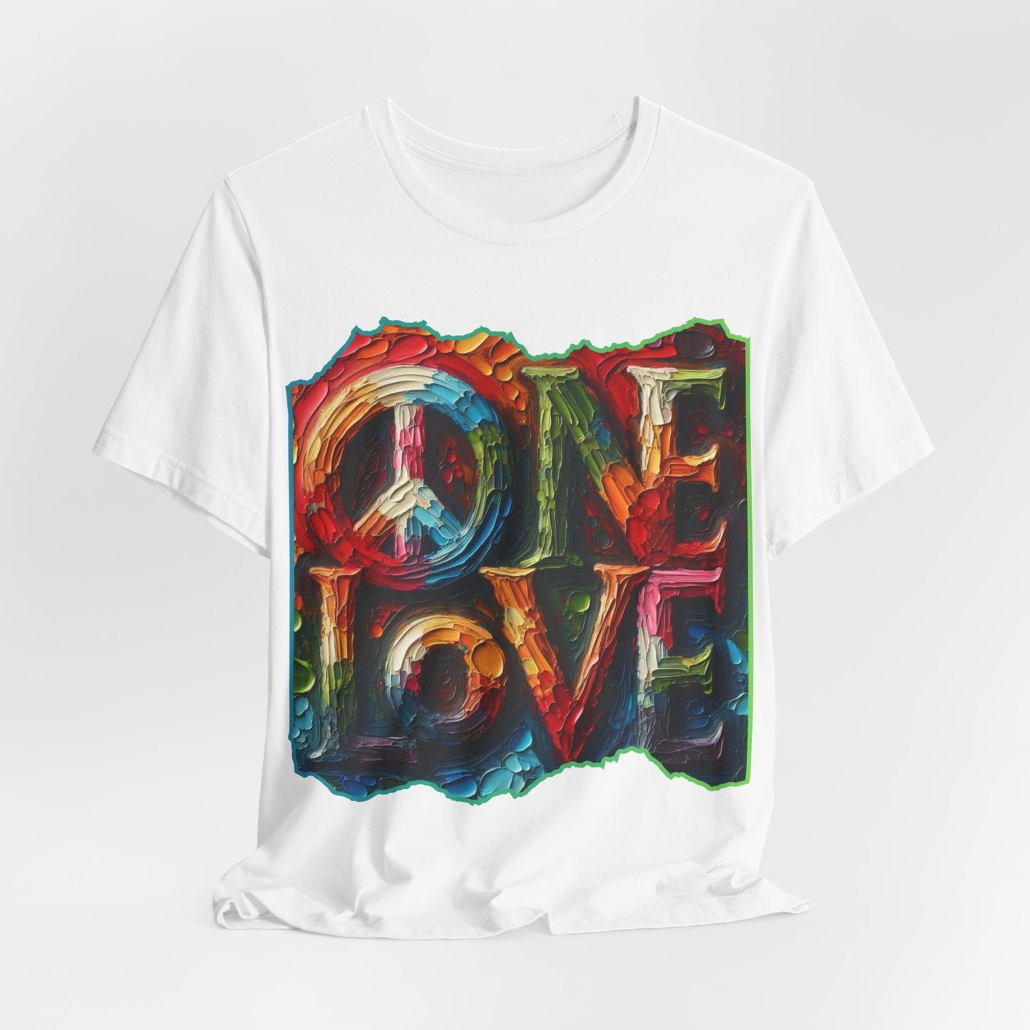 Unisex Jersey Short Sleeve Tee, "One Love" Imposter Syndrome, Mental Wellness, Stress Relief, Self-Awareness, Unity, Inclusion, Anti-Racism, One Love, Inclusion, DEI, Diversity