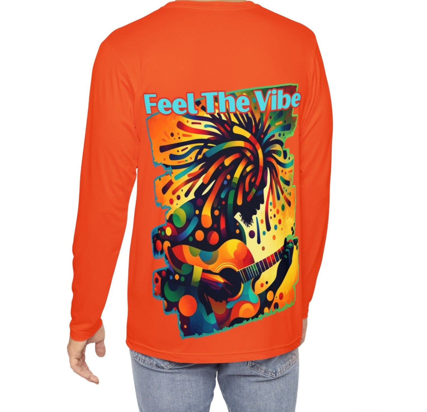 Men's Brushed Polyester Long Sleeve Shirt (AOP) "Feel The Vibe"