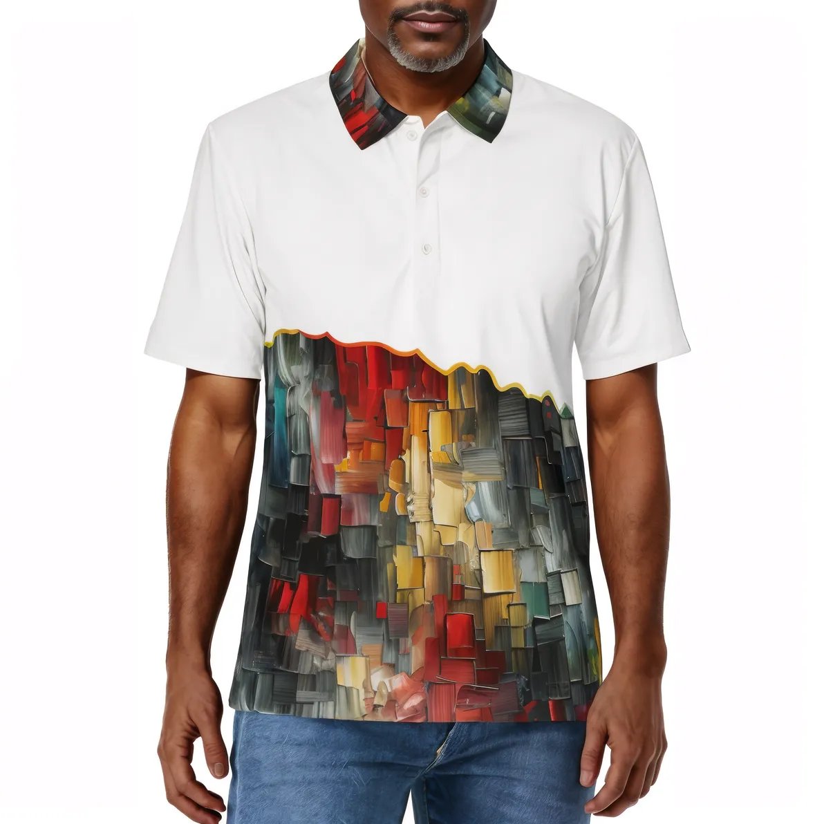 Men's Premium POLO Shirt, "Abstract Print"