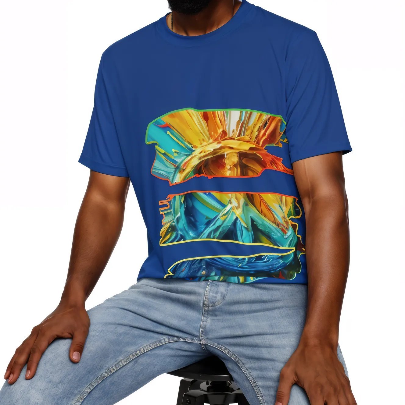 Men's Brushed Polyester Short Sleeve Tee - "PEACE"