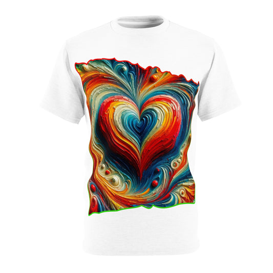 Unisex Cut & Sew Tee (AOP), "Love"