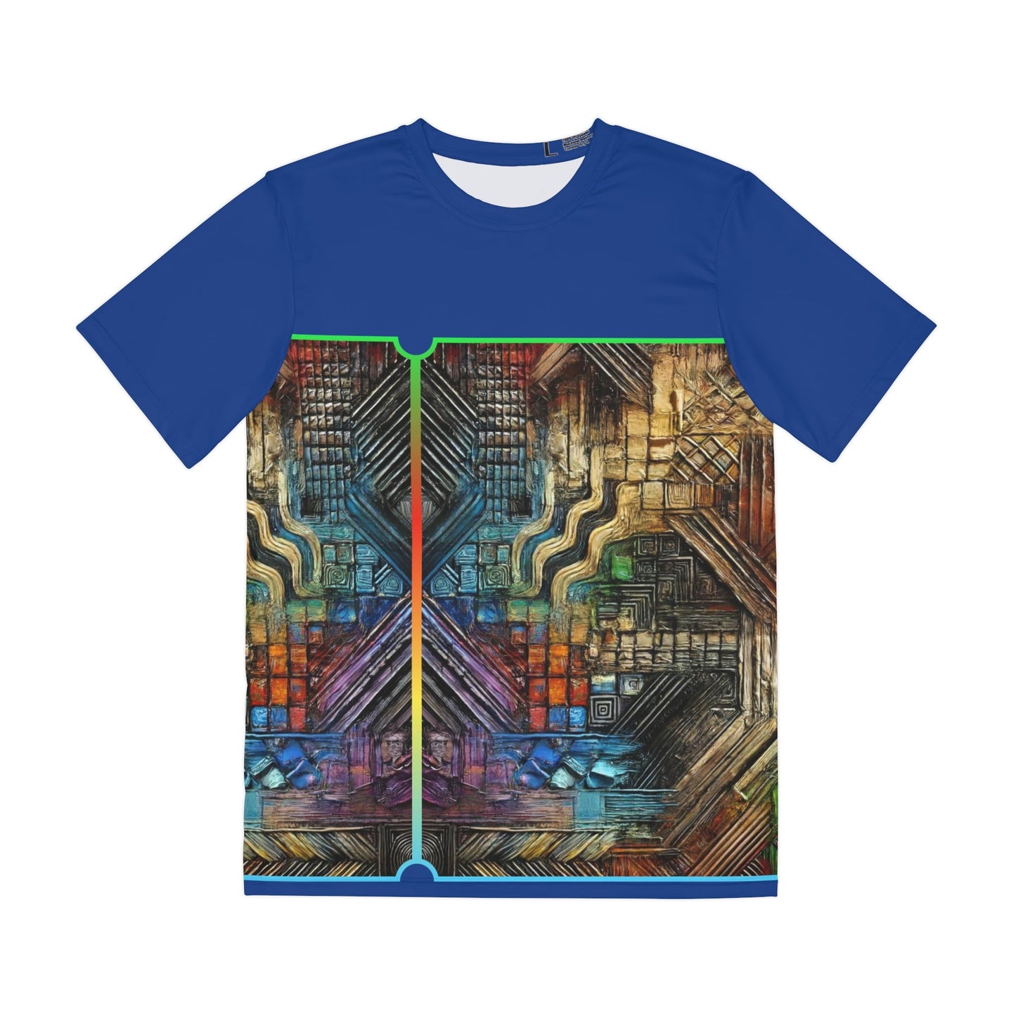 Men's Brushed Polyester Short Sleeve Tee (AOP), "Abstract African Print"