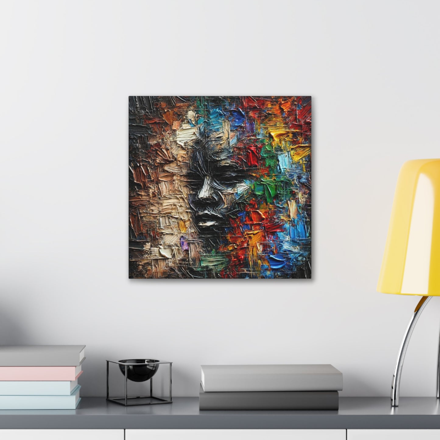 Art Print, African Print, Black Power, African Mask, Abstract Oil Finish, Unity, One Love, Canvas Gallery Wrap